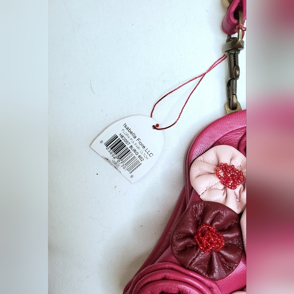 Isabella Fiore Pink Leather Bag with Floral Design - Picture 4 of 6